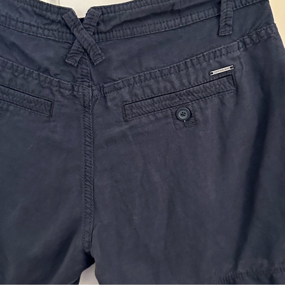 Calvin Klein Jeans Lightweight Navy Linen Shorts Size 6 - Picture 6 of 7